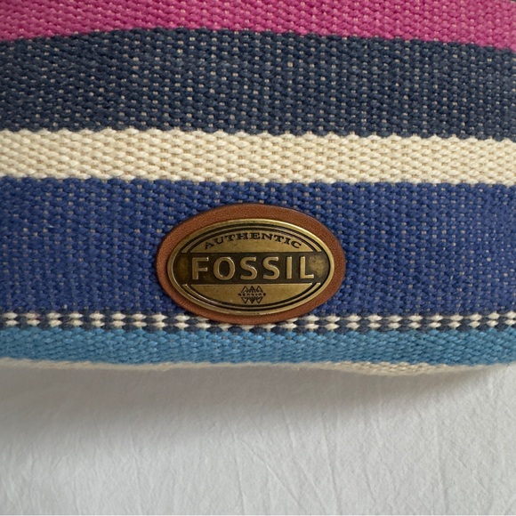 FOSSIL Vintage Y2K 2000s Striped Knit Shoulder Bag Crossbody Purse - Picture 3 of 5